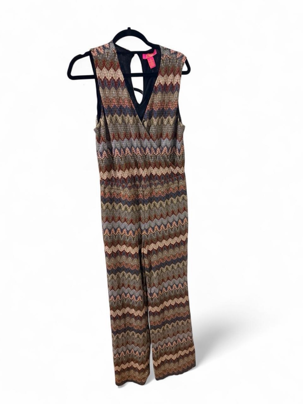 Catherine Malandrino Multicolor Zigzag Sleeveless Jumpsuit